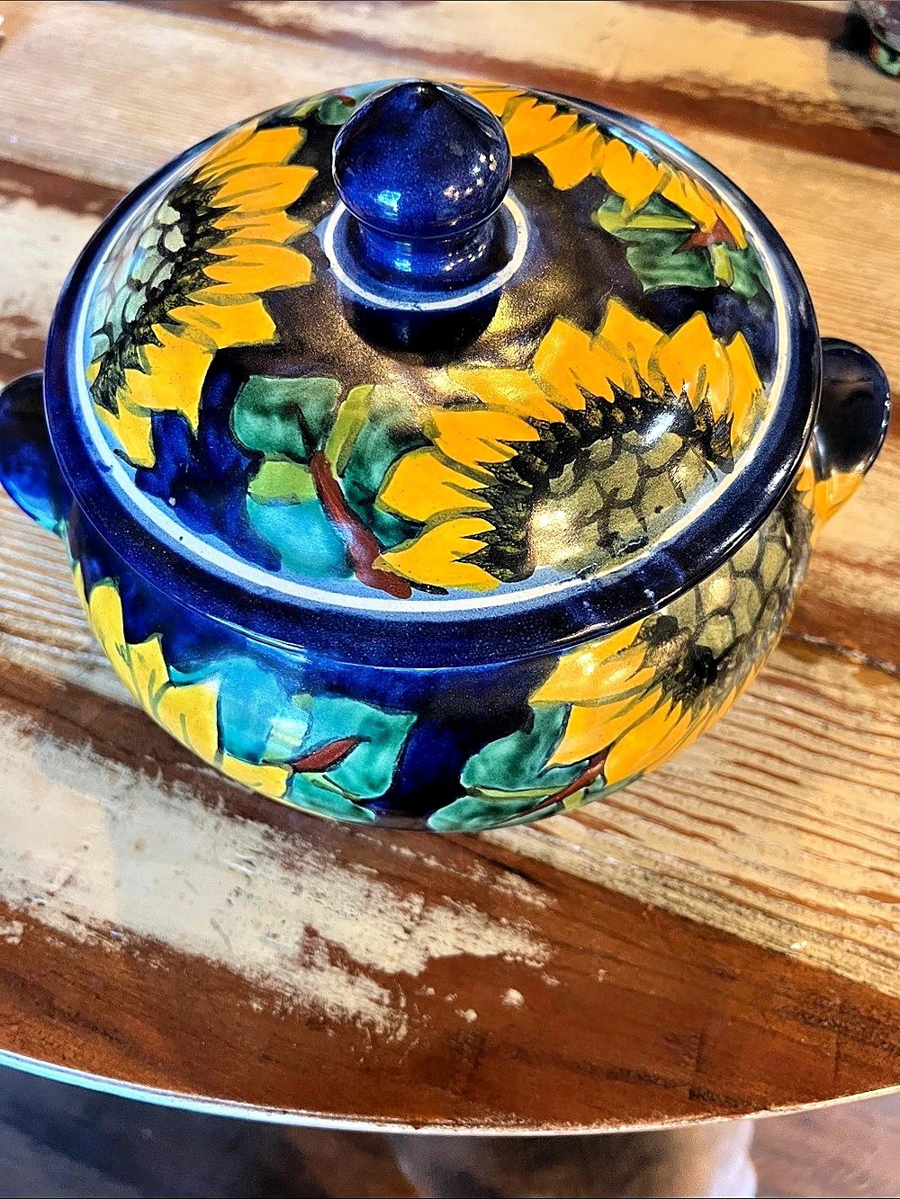 Hand-Painted Sunflower Covered Serving Dish! I bought this in Mexico on 2000. We